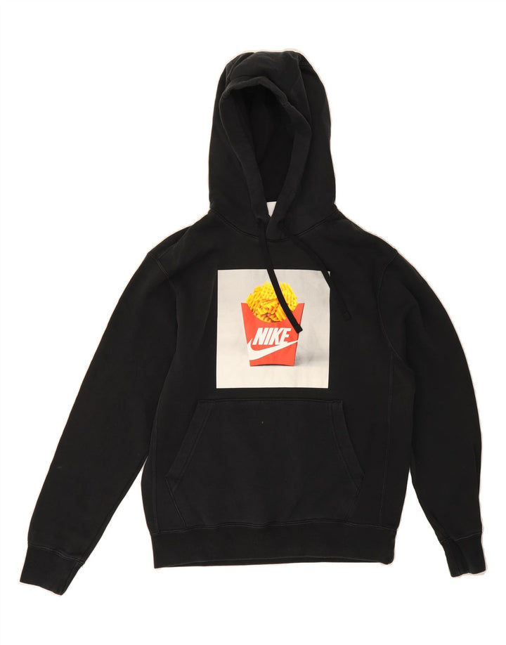 NIKE Mens Graphic Hoodie Jumper Small Black Cotton Vintage Nike and Second-Hand Nike from Messina Hembry 