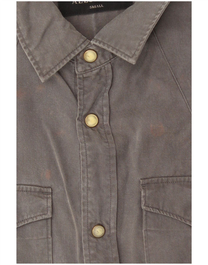 All Saints Mens Shirt Small Grey Lyocell
