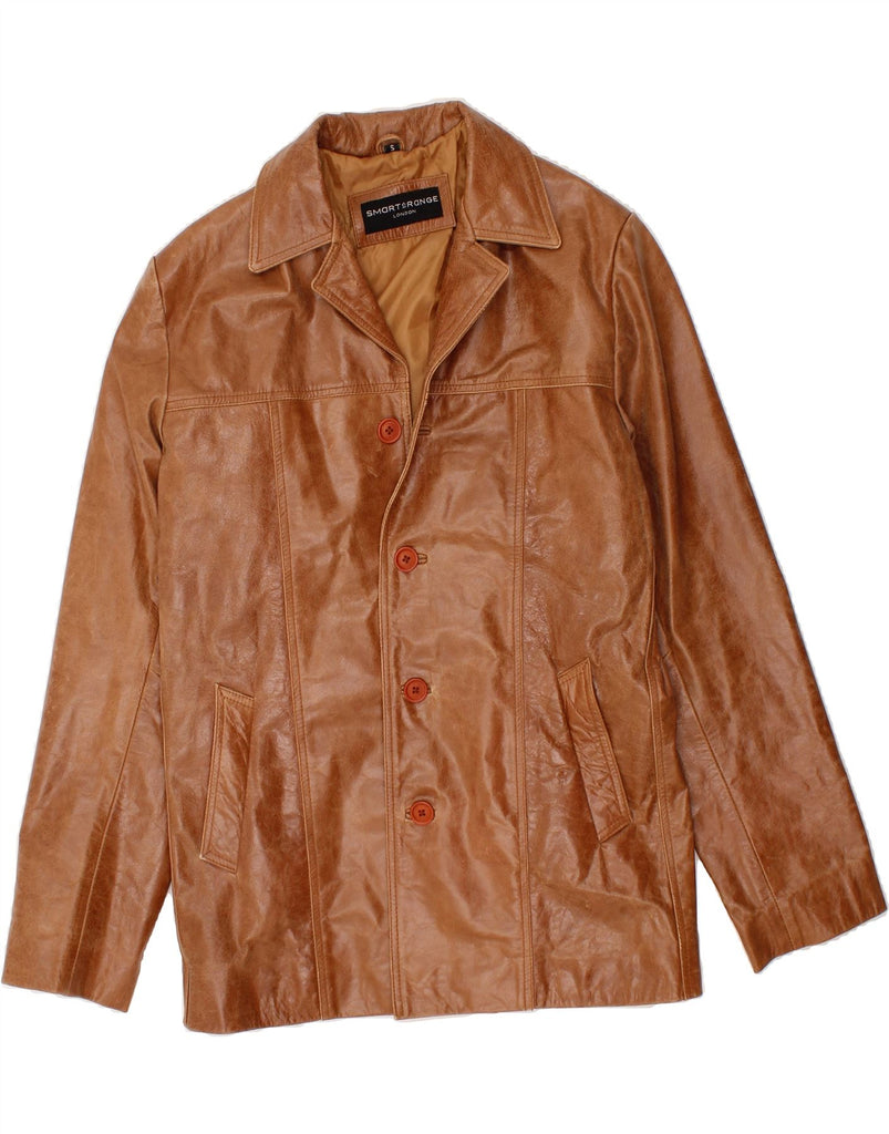 VINTAGE Mens Leather Jacket UK 36 Small Brown Leather Vintage Vintage and Second-Hand Vintage from Messina Hembry 