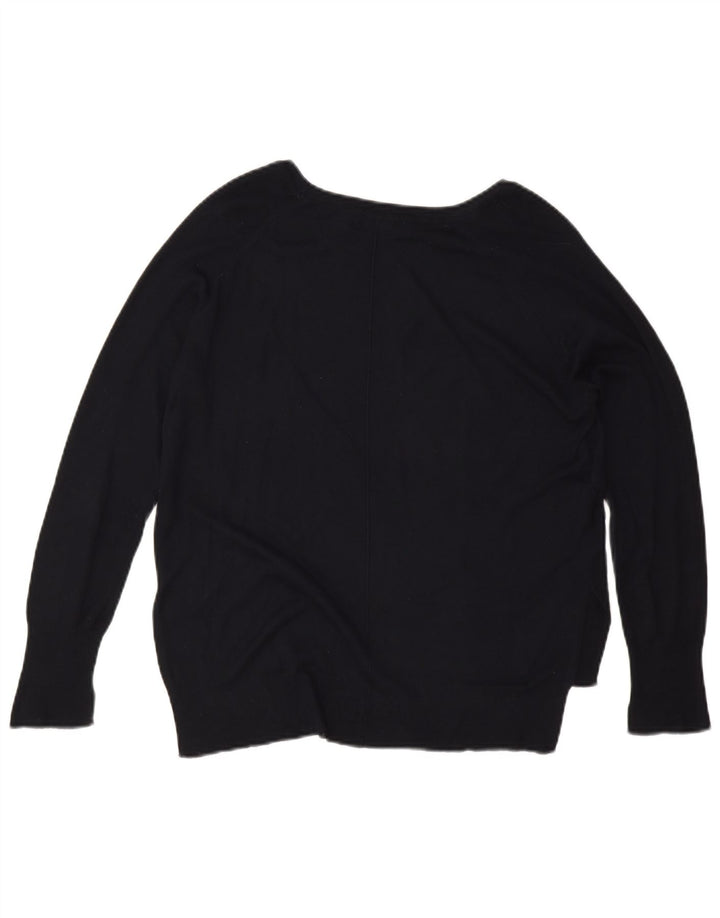 Zara Womens Boat Neck Jumper Sweater UK 16 Large Navy Blue