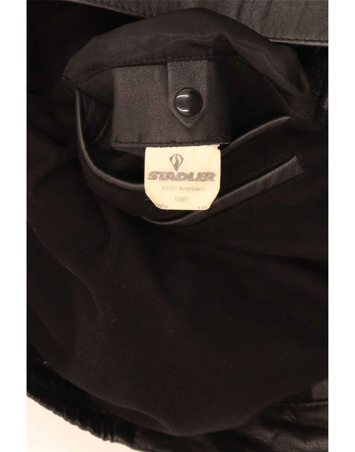 Stadler Mens Leather Jacket UK 44 2XL Black