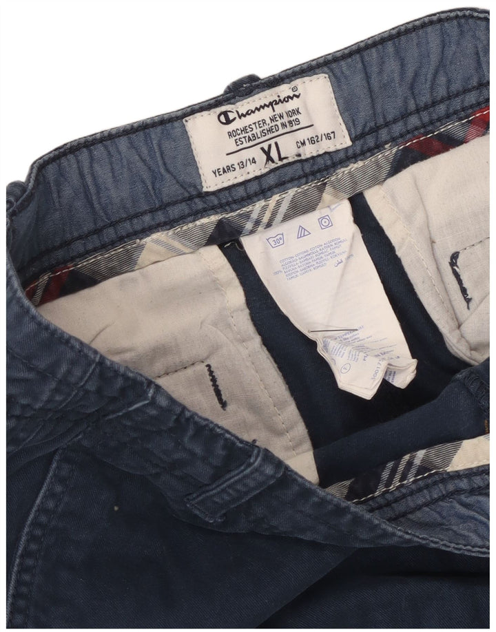 Champion Boys Cargo Shorts 13-14 Years W32 XL Blue Cotton