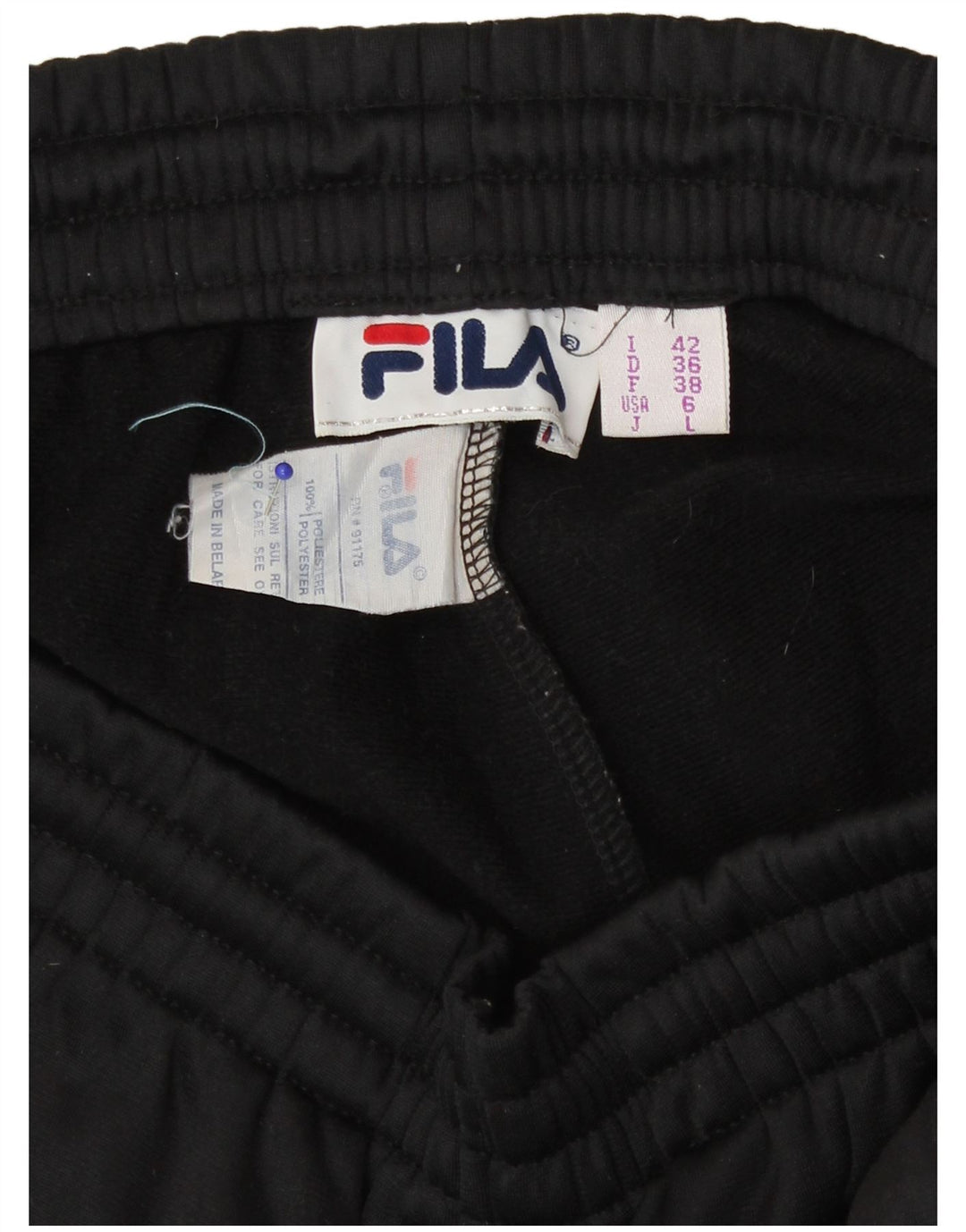 Fila Womens Graphic Tracksuit Trousers IT 42 Medium Black Colourblock
