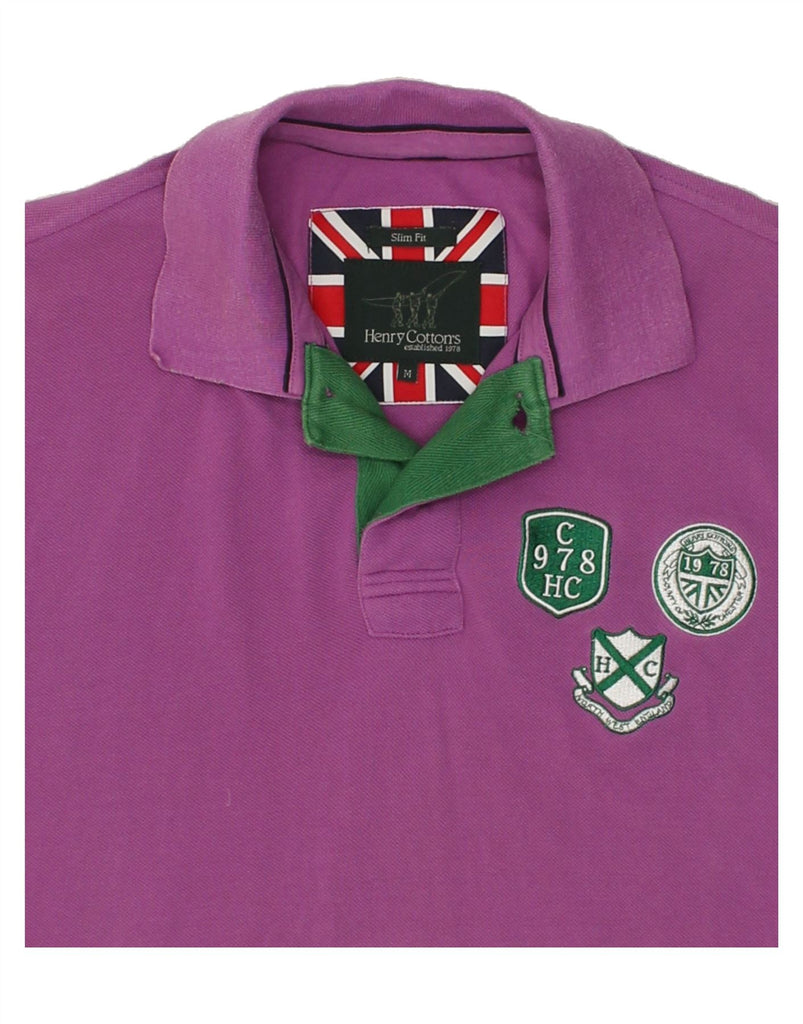 HENRY COTTONS Mens Slim Fit Rugby Polo Shirt Medium Purple Cotton | Vintage Henry Cottons | Thrift | Second-Hand Henry Cottons | Used Clothing | Messina Hembry 