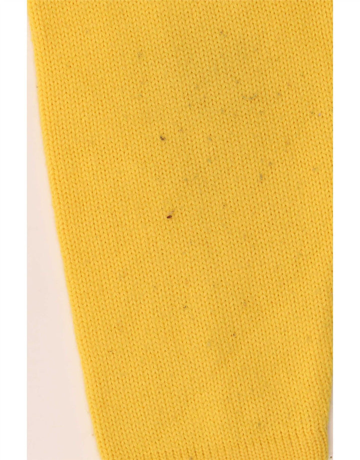 Brummell Womens Crew Neck Jumper Sweater UK 12 Medium Yellow Colourblock