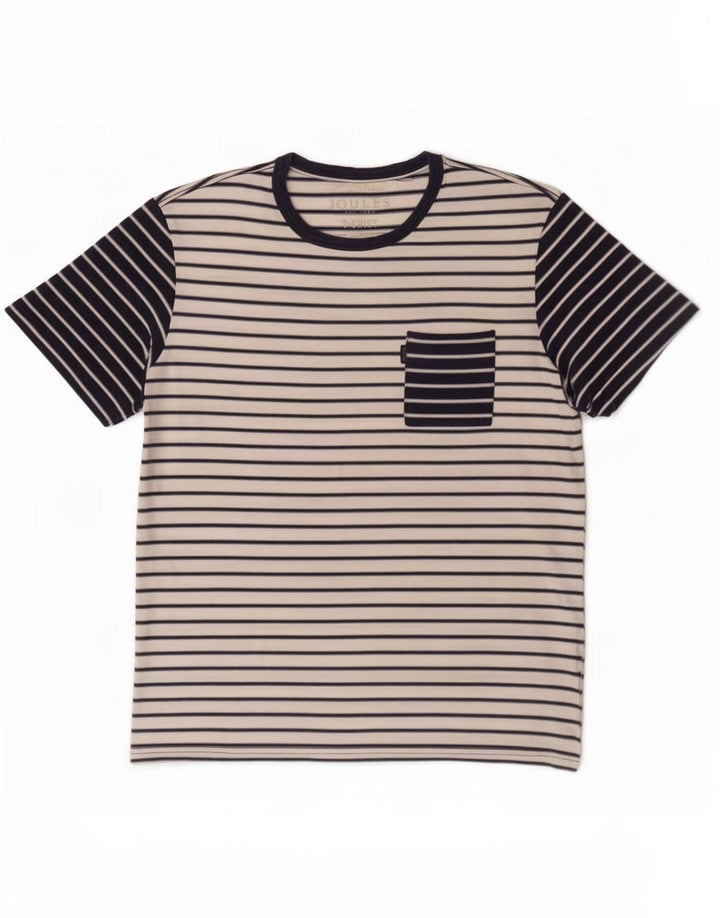 Joules Mens T-Shirt Top Large White Striped