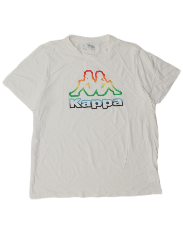 Kappa Mens Graphic T-Shirt Top Large White Cotton