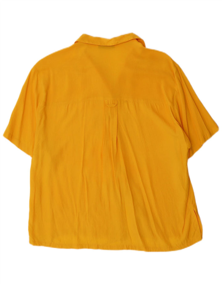 Marcello Cioni Womens Short Sleeve Shirt Blouse IT 42 Medium Yellow