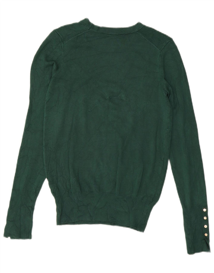Zara Womens Crew Neck Jumper Sweater UK 10 Small Green