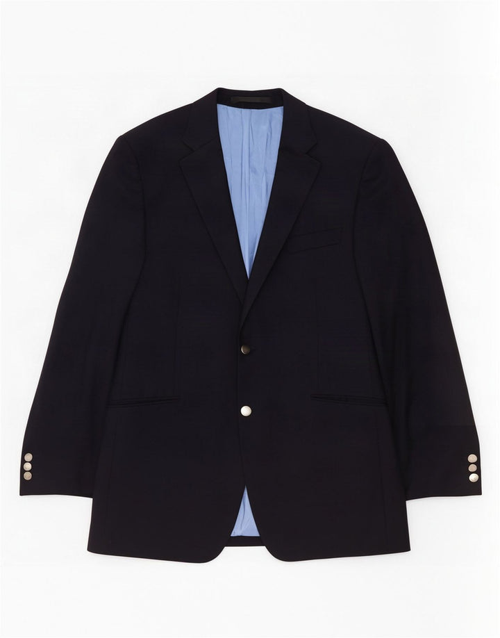 Marks & Spencer Mens 2 Button Blazer Jacket UK 42 Large Navy Blue New Wool