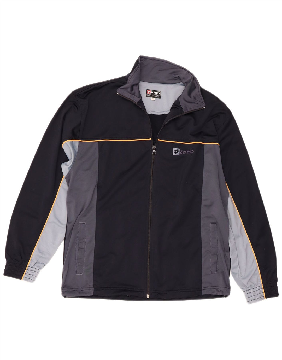 Lotto Mens Tracksuit Top Jacket Medium Navy Blue Colourblock Sports