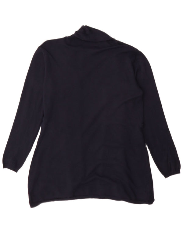 Zara Womens Longline Cardigan Sweater UK 18 XL Navy Blue Viscose