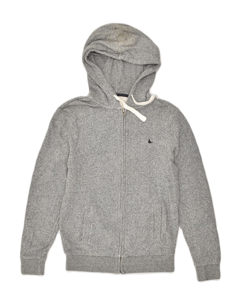 JACK WILLS Mens Graphic Zip Hoodie Sweater Small Grey Cotton | Vintage Jack Wills | Thrift | Second-Hand Jack Wills | Used Clothing | Messina Hembry 