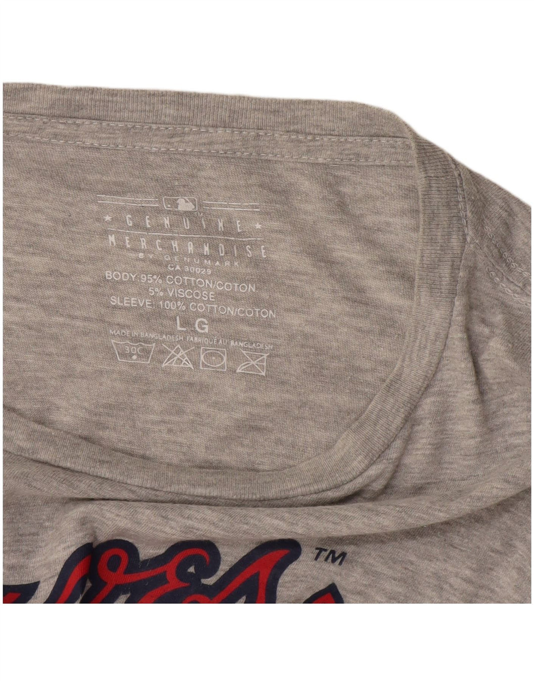 Genuine Merchandise Mens Graphic T-Shirt Top Large Grey Colourblock Cotton