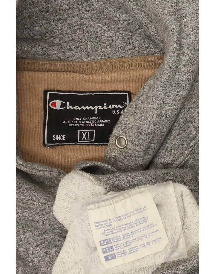 Champion Mens Hoodie Jumper XL Grey Cotton