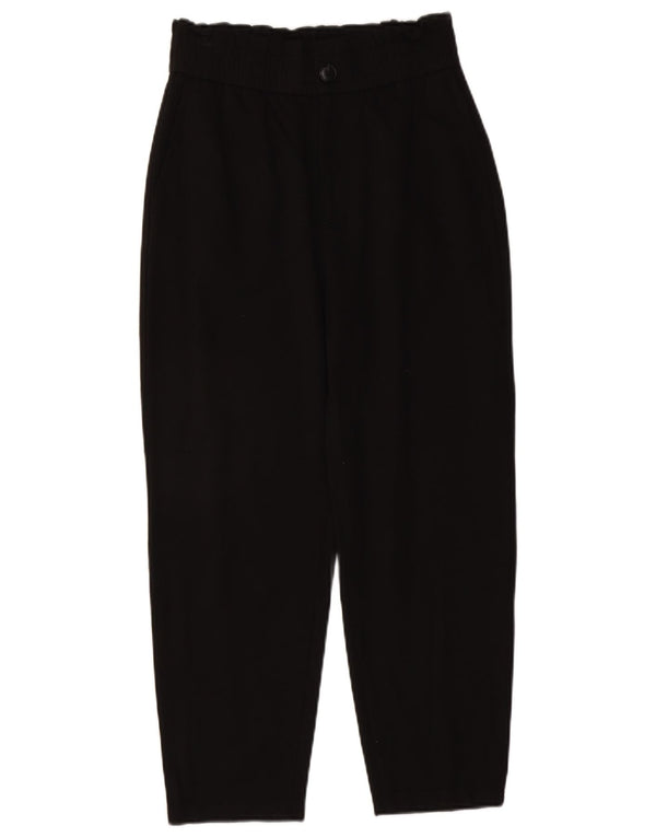 Zara Womens Pegged Cropped Trousers Medium W28 L23 Black Viscose