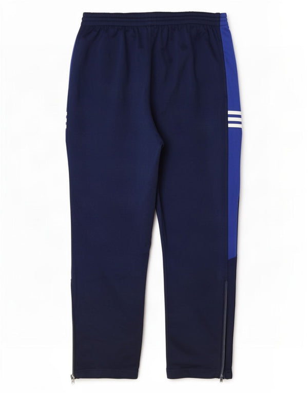 Adidas Mens Tracksuit Trousers Large Navy Blue Colourblock Polyester