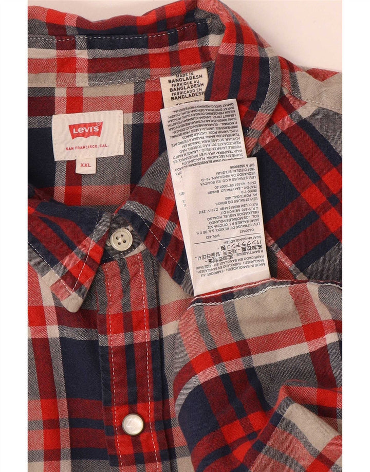Levi's Mens Western Shirt 2XL Red Plaid Cotton
