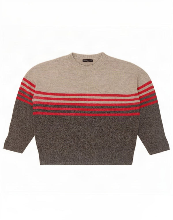 Marks & Spencer Womens Crew Neck Jumper Sweater UK 18 XL Grey Colourblock