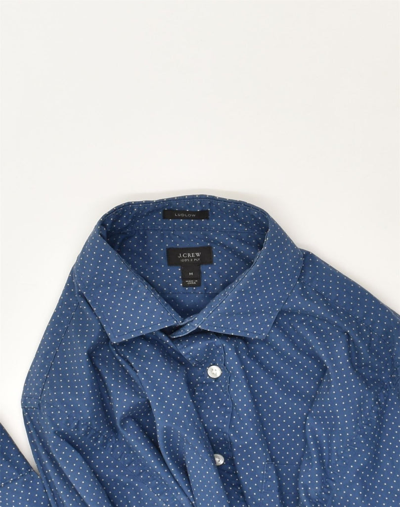 J. CREW Mens Ludlow Shirt Medium Navy Blue Polka Dot Cotton | Vintage J. Crew | Thrift | Second-Hand J. Crew | Used Clothing | Messina Hembry 