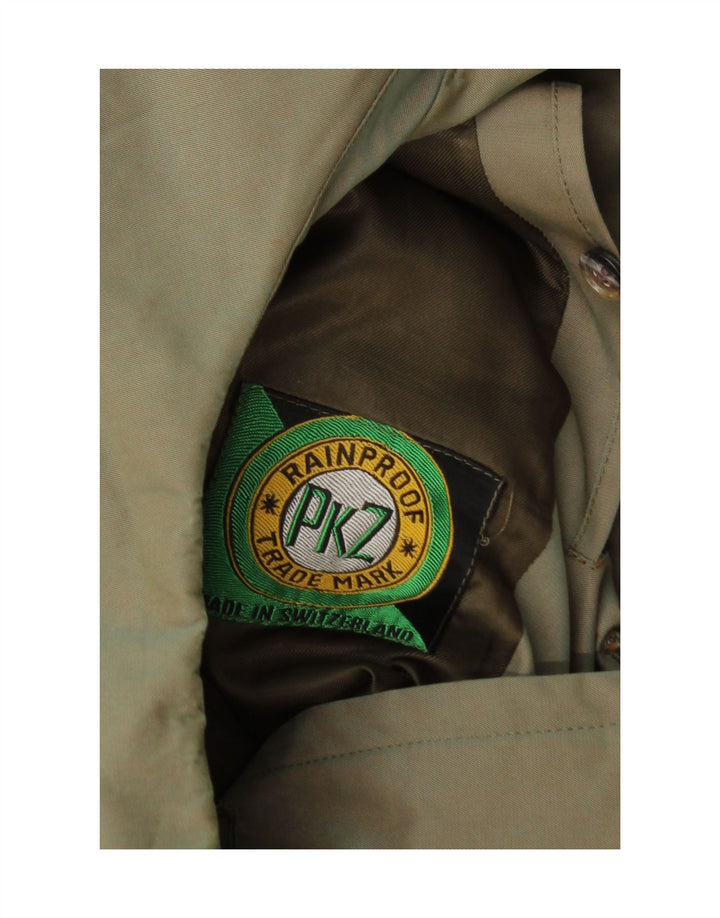 Vintage Mens Double Breasted Coat UK 34 XS Green