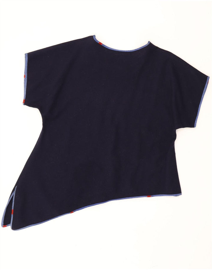Vintage Womens Asymmetric Top UK 18 XL Navy Blue