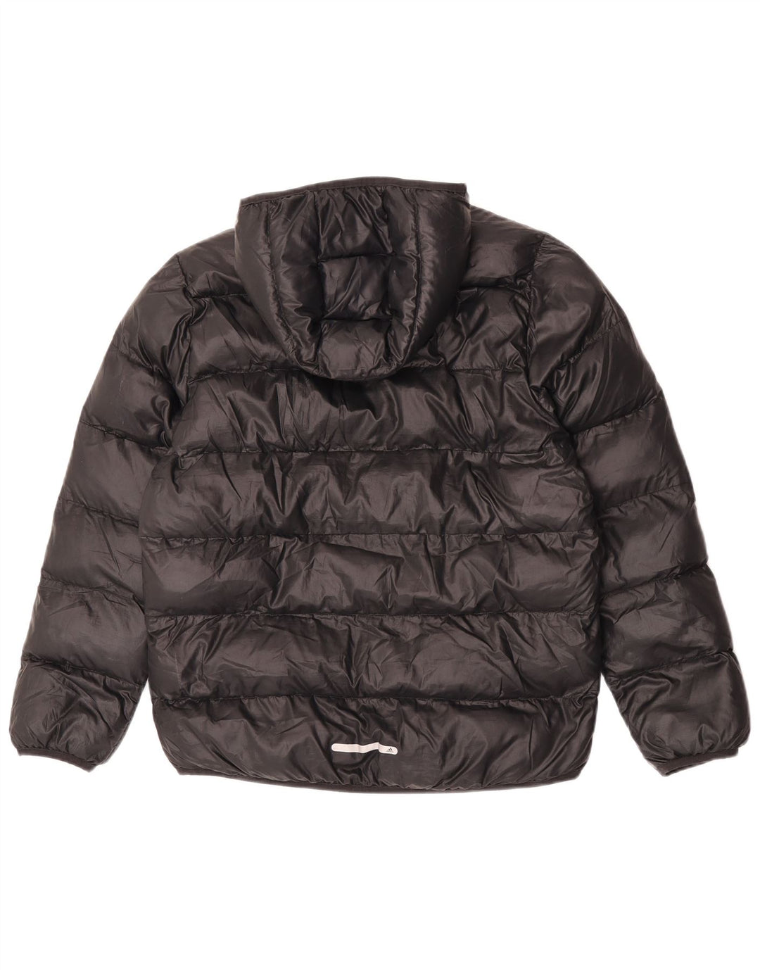 Adidas Boys Hooded Padded Jacket 13-14 Years Black Polyester