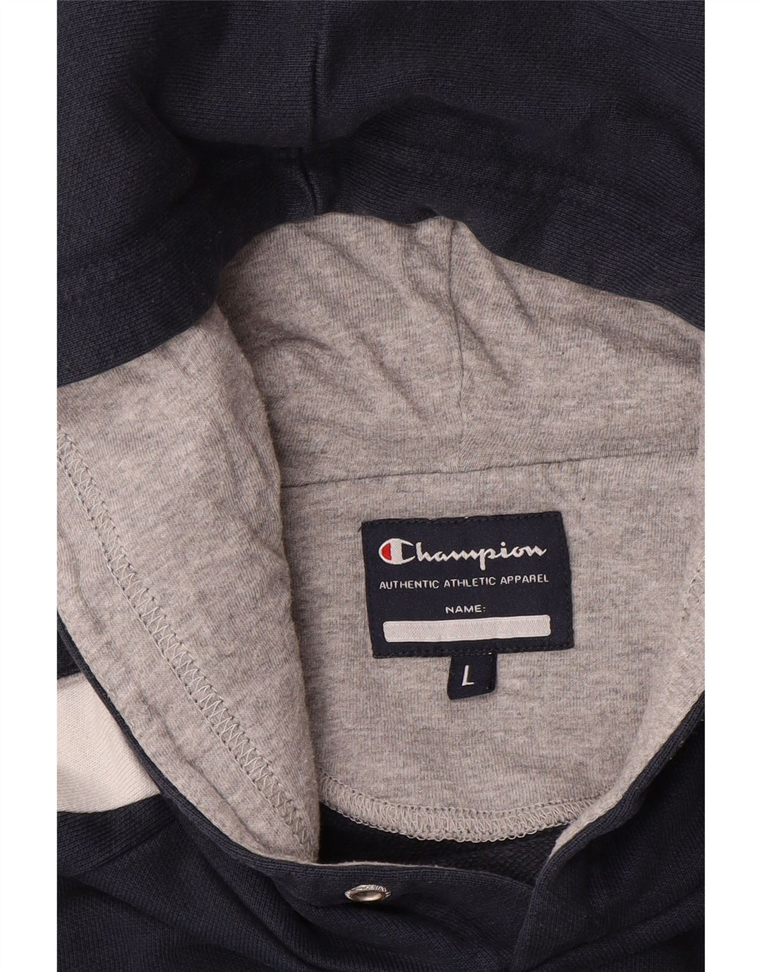 Champion Mens Hoodie Jumper Large Navy Blue Colourblock