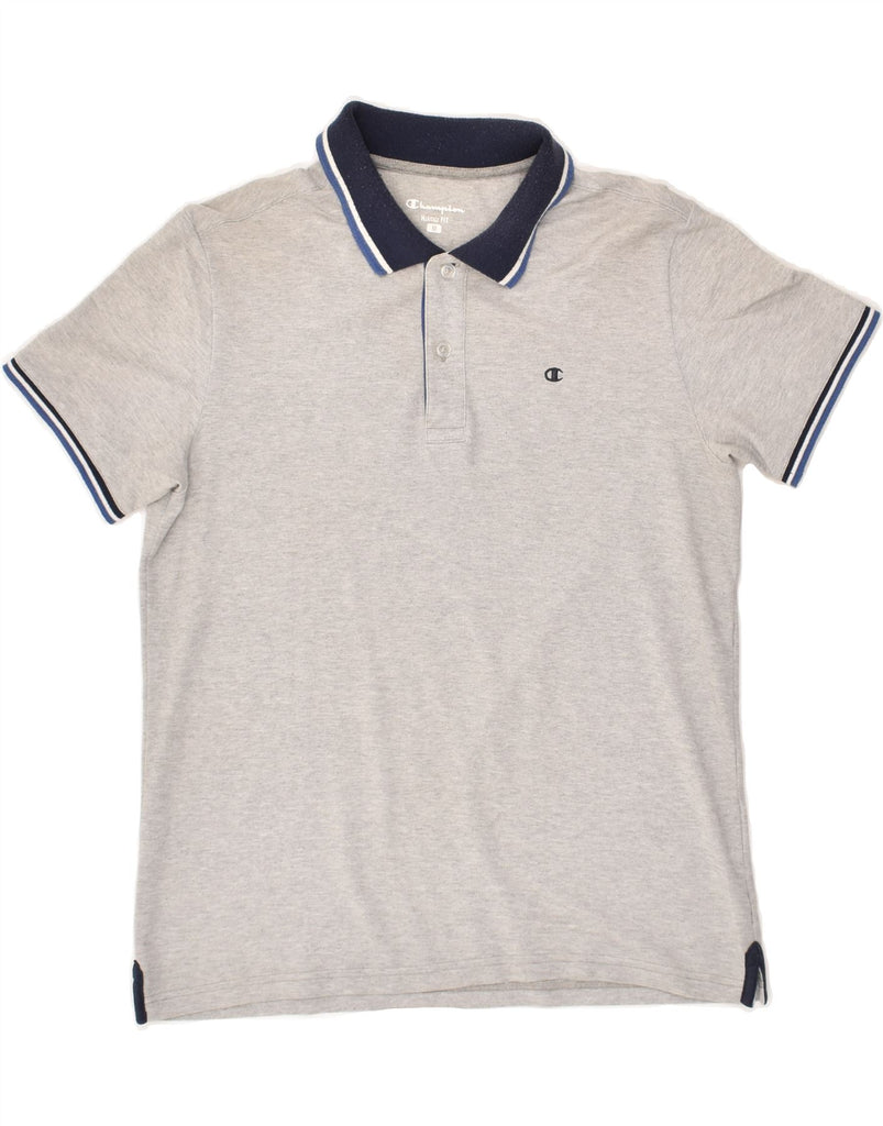 CHAMPION Mens Heritage Fit Polo Shirt Medium Grey | Vintage Champion | Thrift | Second-Hand Champion | Used Clothing | Messina Hembry 