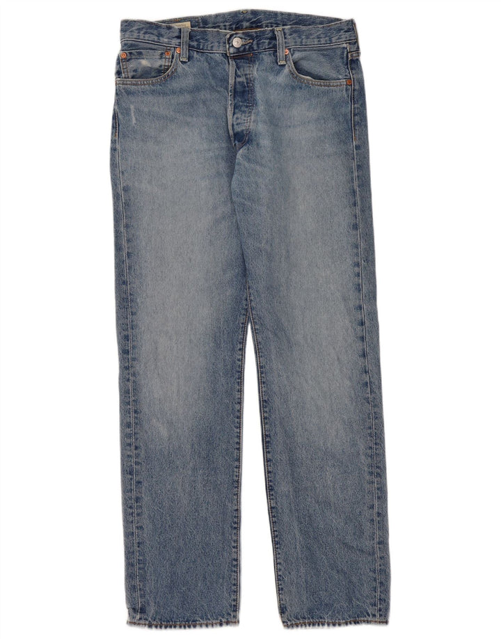 Levi's Mens 501 Straight Jeans W34 L34 Blue Cotton