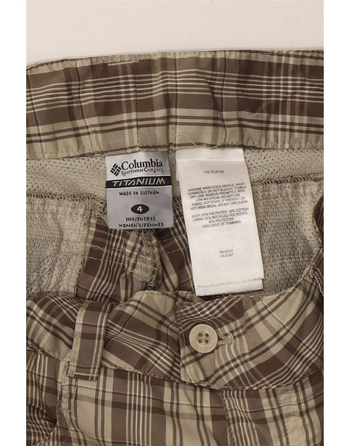 COLUMBIA Womens Casual Shorts US 4 Small W30 Grey Plaid Polyester Vintage Columbia and Second-Hand Columbia from Messina Hembry 