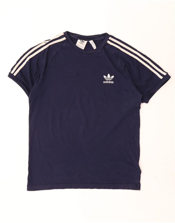 Adidas Mens T-Shirt Top Medium Navy Blue Cotton