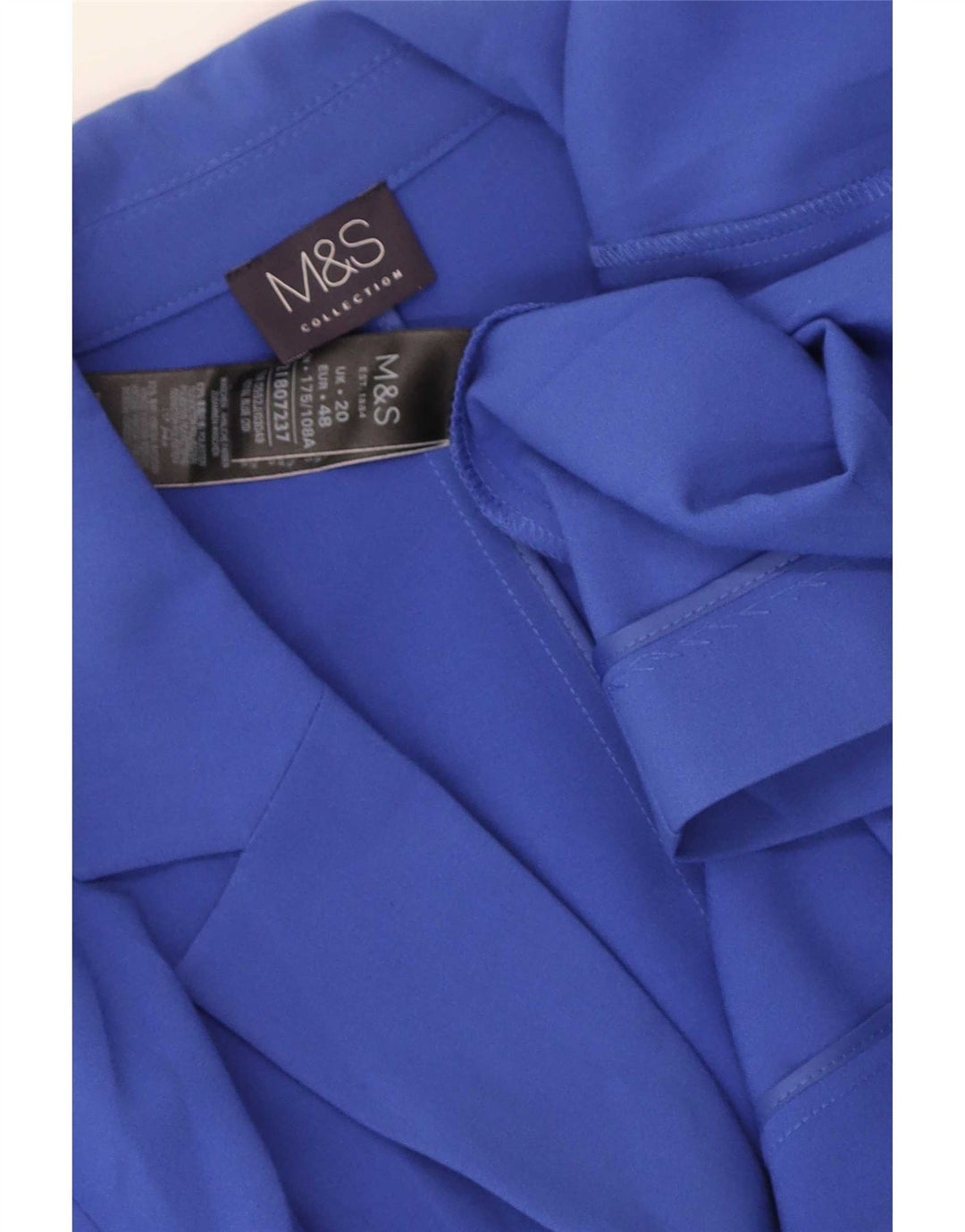 Marks & Spencer Womens 3/4 Sleeve Open Blazer Jacket UK 20 2XL Blue