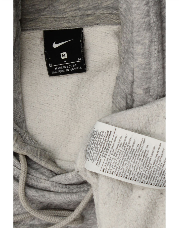 Nike Mens Graphic Hoodie Jumper Medium Grey Flecked Cotton