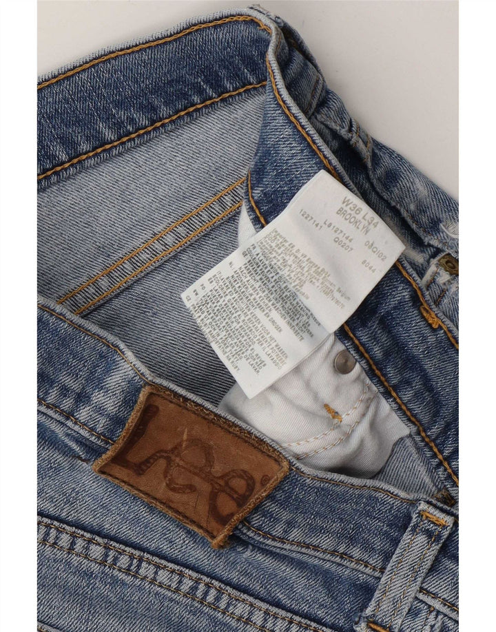 Lee Mens Brooklyn Straight Jeans W36 L27 Blue Cotton