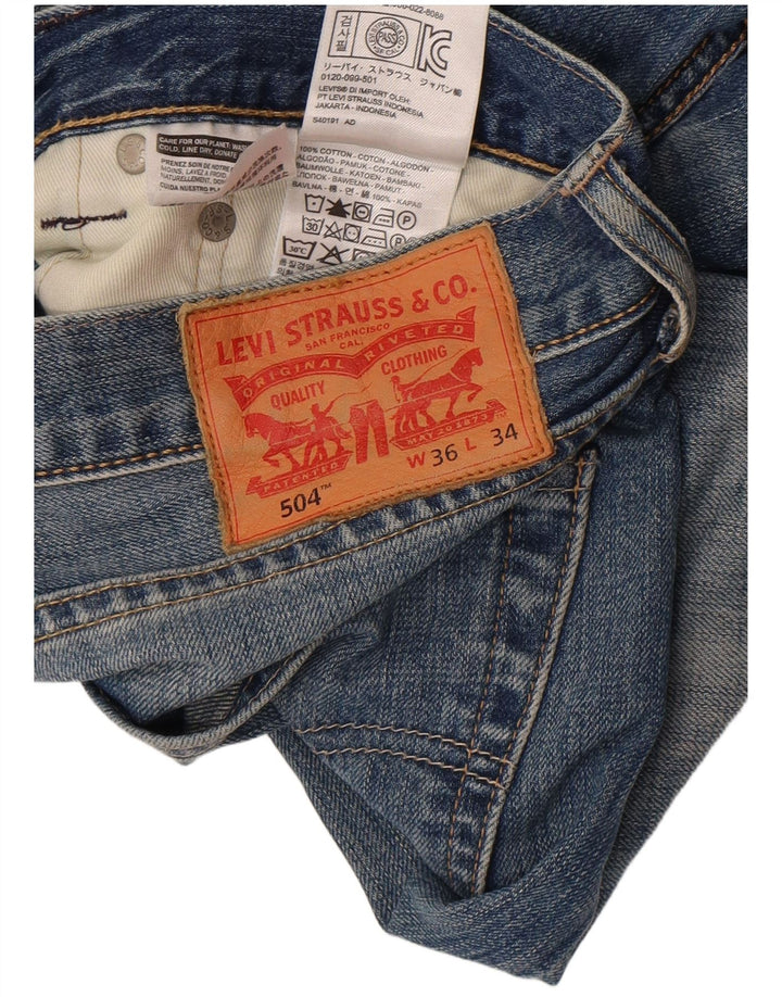 Levi's Mens 504 Straight Jeans W36 L34 Blue Cotton
