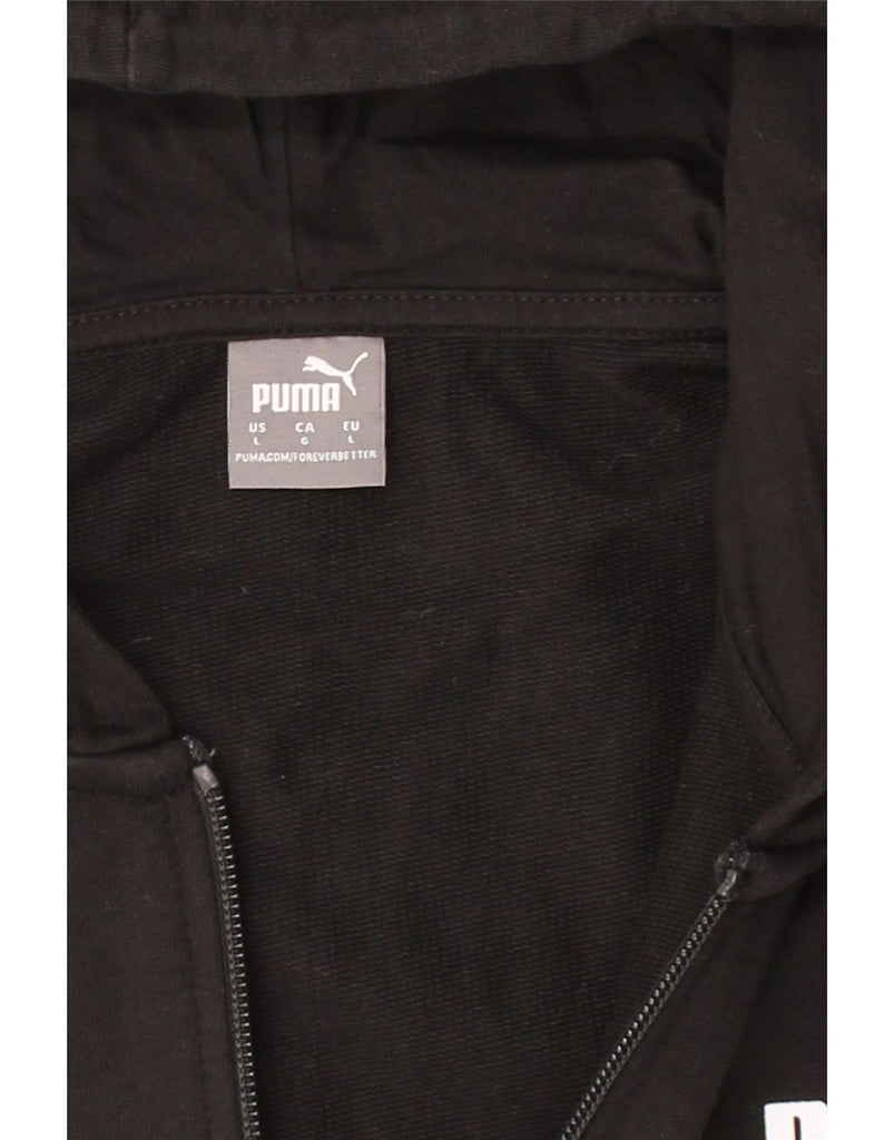 PUMA Womens Zip Hoodie Sweater UK 16 Large Black Cotton Vintage Puma and Second-Hand Puma from Messina Hembry 