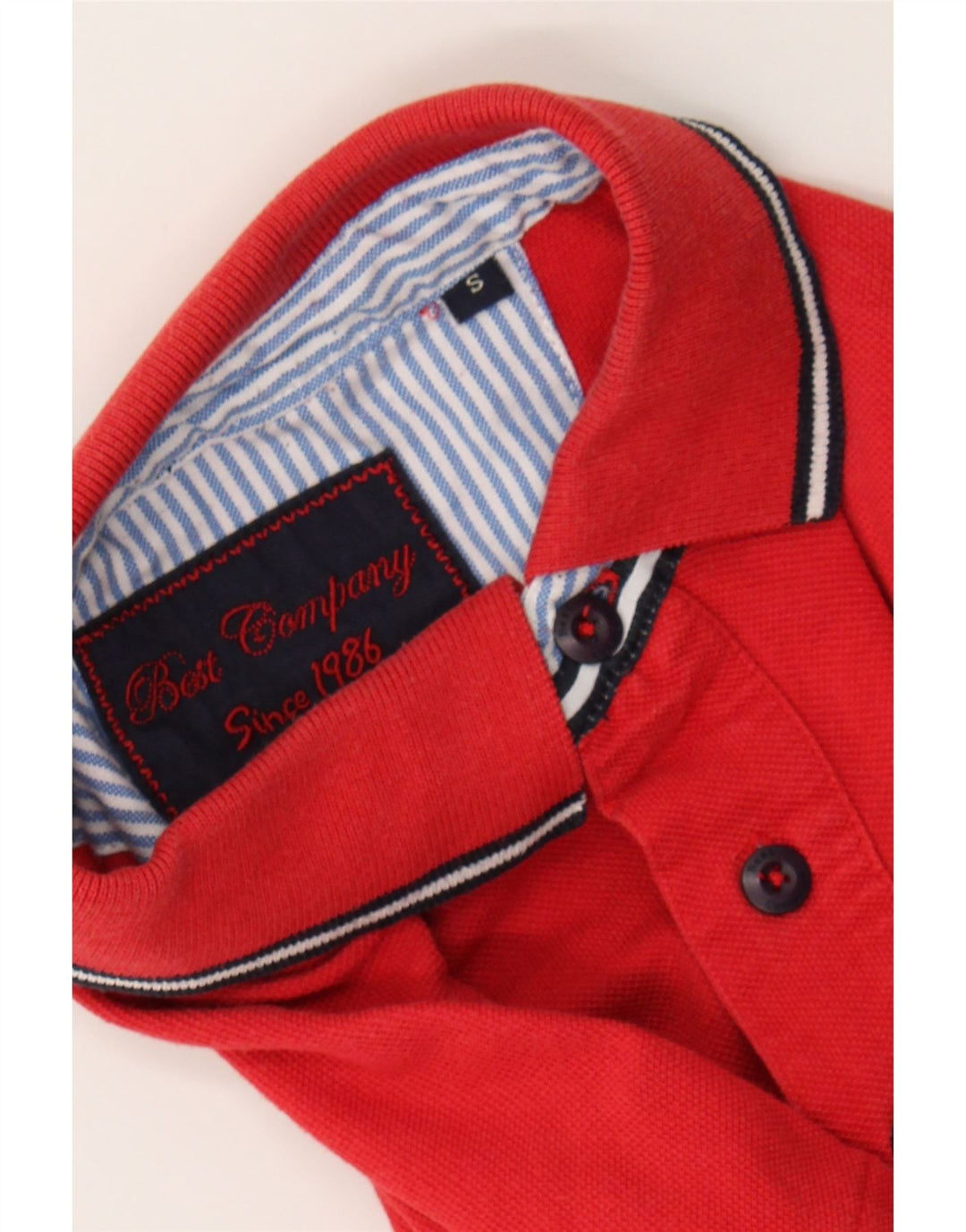 BEST COMPANY Mens Polo Shirt Small Red Cotton Vintage Best Company and Second-Hand Best Company from Messina Hembry 