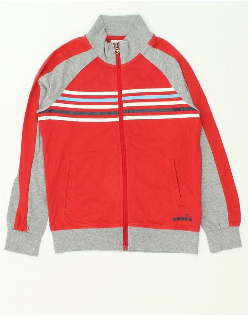 DIADORA Boys Tracksuit Top Jacket 11-12 Years Medium Red Colourblock | Vintage Diadora | Thrift | Second-Hand Diadora | Used Clothing | Messina Hembry 