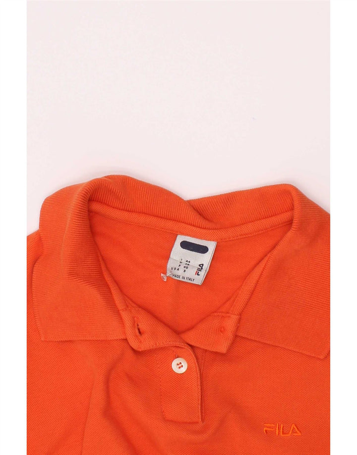 Fila Womens Crop Polo Shirt IT 44 Medium Orange