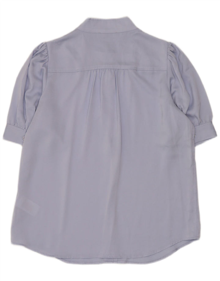 Dkny Womens 1/2 Sleeve Oversized Shirt Blouse UK 8 Small Lilac Polyester