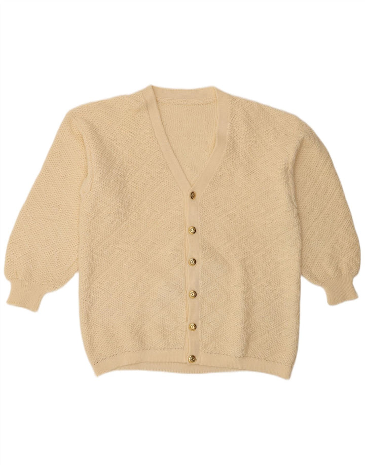 Vintage Womens Cardigan Sweater UK 20 2XL Beige