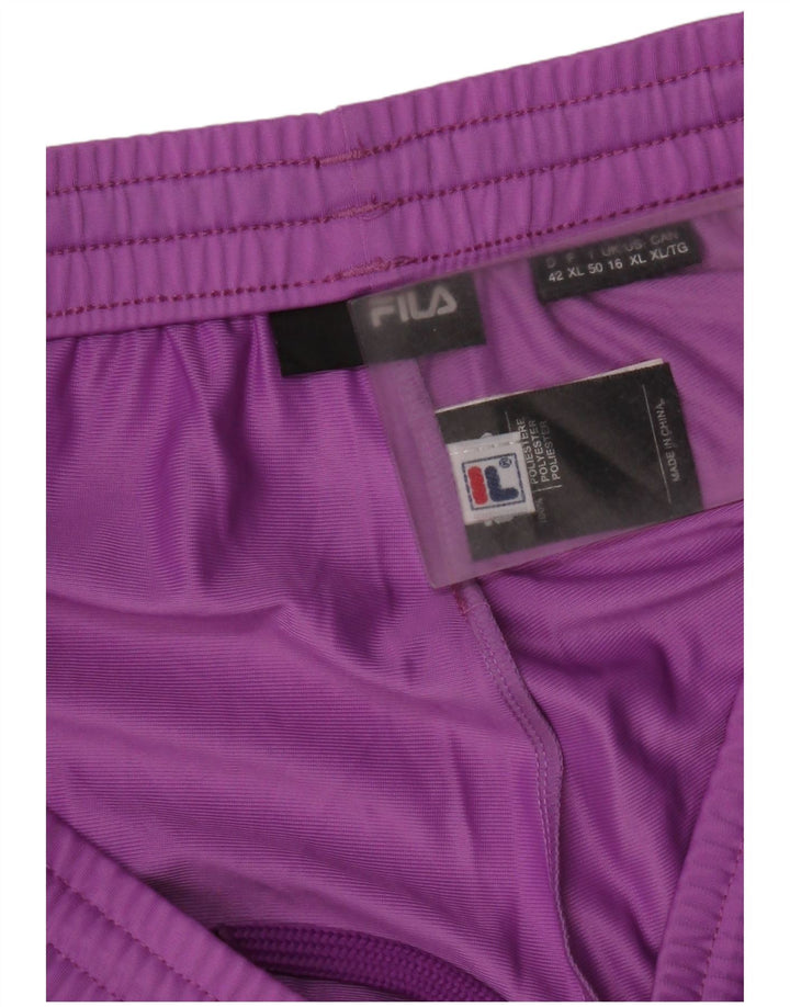 Fila Womens Tracksuit Trousers UK 16 Large Purple Polyester