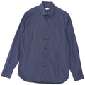 REISS Mens Shirt Large Navy Blue Spotted Cotton