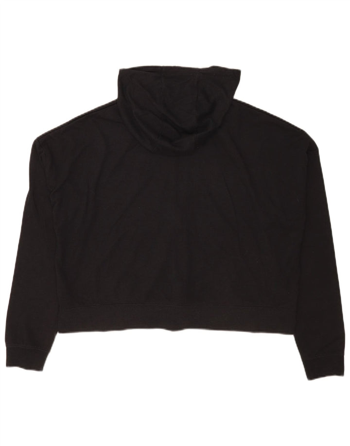 Nike Womens Crop Oversized Zip Hoodie Sweater UK 14 Medium Black Polyester