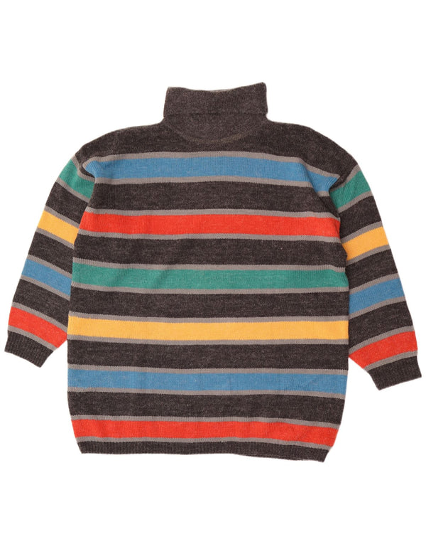 Vintage Womens Roll Neck Jumper Sweater UK 18 XL Multicoloured Striped
