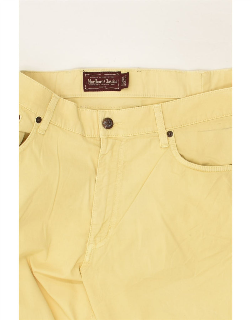 MARLBORO CLASSICS Mens Straight Casual Trousers W36 L29 Yellow Cotton | Vintage Marlboro Classics | Thrift | Second-Hand Marlboro Classics | Used Clothing | Messina Hembry 