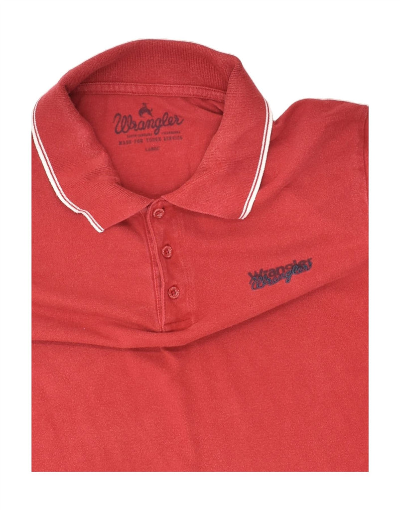 WRANGLER Mens Polo Shirt Large Red Cotton | Vintage Wrangler | Thrift | Second-Hand Wrangler | Used Clothing | Messina Hembry 