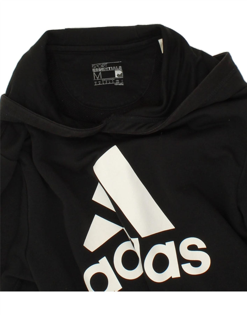 ADIDAS Mens Climalite Graphic Hoodie Jumper Medium Black Cotton Vintage Adidas and Second-Hand Adidas from Messina Hembry 