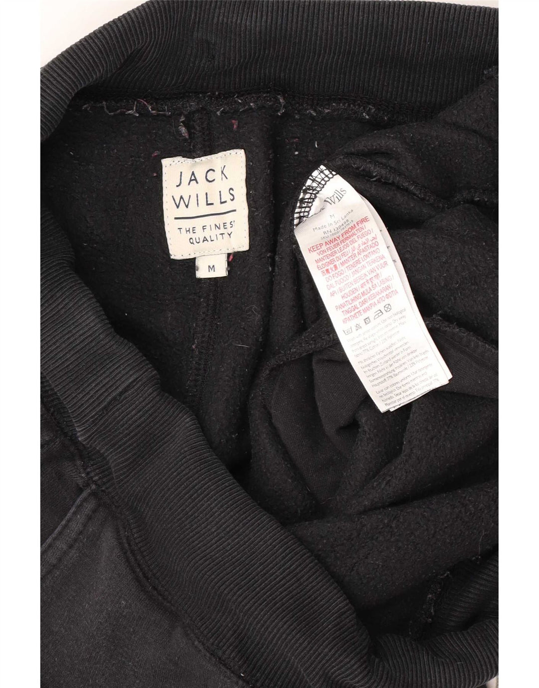 Jack Wills Mens Graphic Tracksuit Trousers Joggers Medium Black Cotton